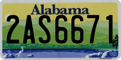 AL license plate 2AS6671