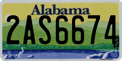 AL license plate 2AS6674