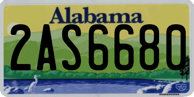 AL license plate 2AS6680