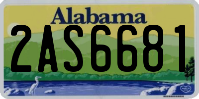 AL license plate 2AS6681