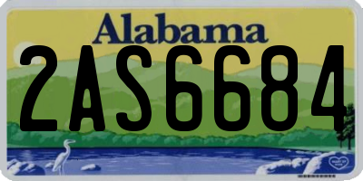 AL license plate 2AS6684