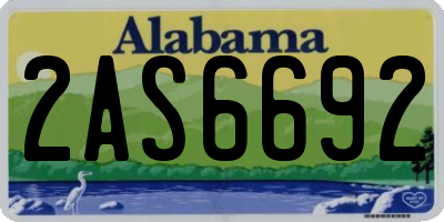 AL license plate 2AS6692
