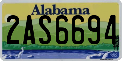 AL license plate 2AS6694