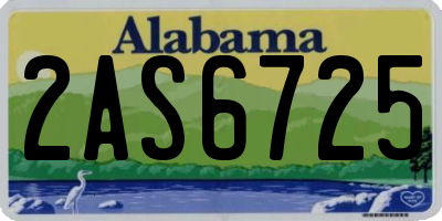 AL license plate 2AS6725