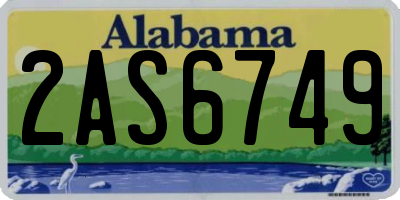 AL license plate 2AS6749