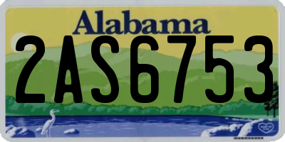 AL license plate 2AS6753