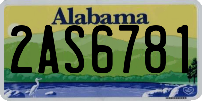 AL license plate 2AS6781