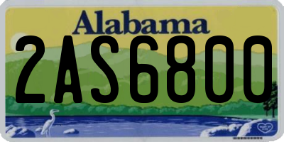 AL license plate 2AS6800