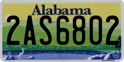 AL license plate 2AS6802