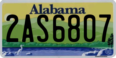 AL license plate 2AS6807