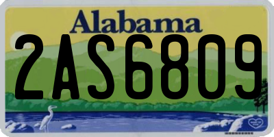 AL license plate 2AS6809