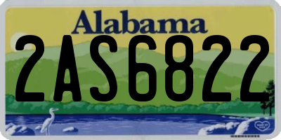 AL license plate 2AS6822