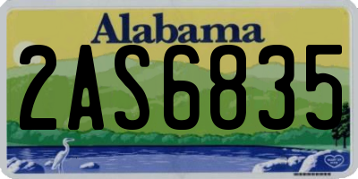 AL license plate 2AS6835