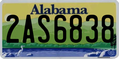 AL license plate 2AS6838