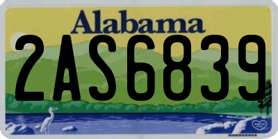 AL license plate 2AS6839