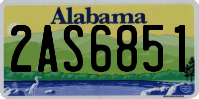 AL license plate 2AS6851