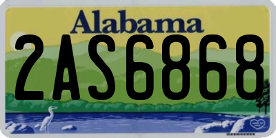 AL license plate 2AS6868