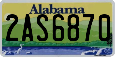 AL license plate 2AS6870