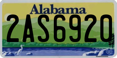 AL license plate 2AS6920