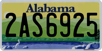 AL license plate 2AS6925