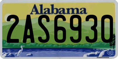 AL license plate 2AS6930