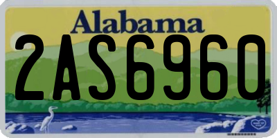 AL license plate 2AS6960