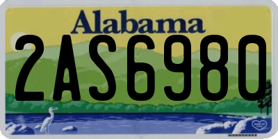 AL license plate 2AS6980