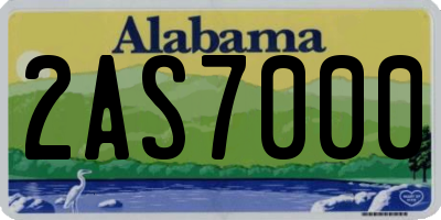 AL license plate 2AS7000