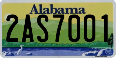 AL license plate 2AS7001