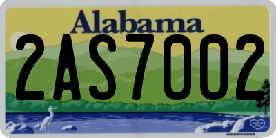 AL license plate 2AS7002