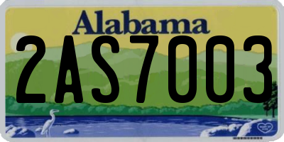 AL license plate 2AS7003