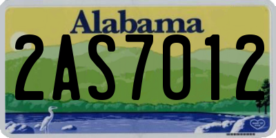 AL license plate 2AS7012
