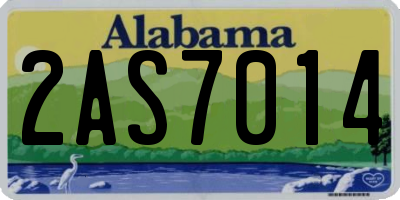 AL license plate 2AS7014