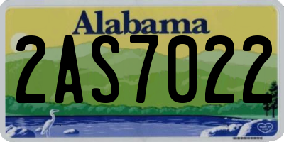 AL license plate 2AS7022