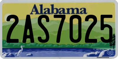 AL license plate 2AS7025