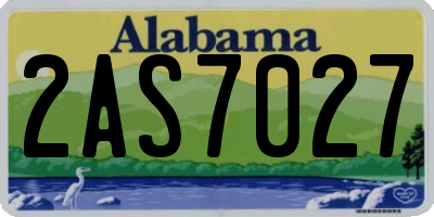 AL license plate 2AS7027