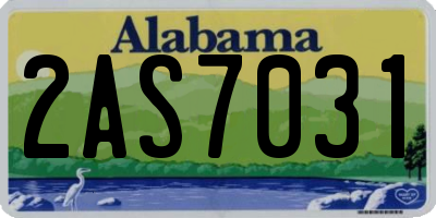 AL license plate 2AS7031