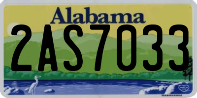 AL license plate 2AS7033
