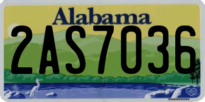 AL license plate 2AS7036