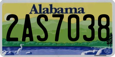 AL license plate 2AS7038