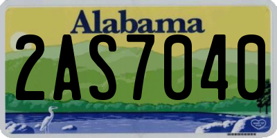 AL license plate 2AS7040
