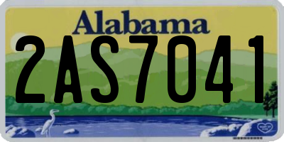 AL license plate 2AS7041