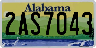 AL license plate 2AS7043