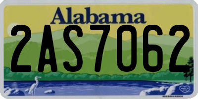 AL license plate 2AS7062