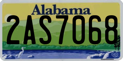 AL license plate 2AS7068