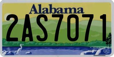 AL license plate 2AS7071