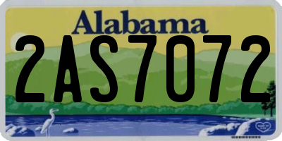 AL license plate 2AS7072