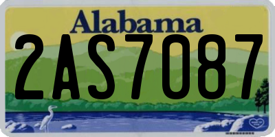 AL license plate 2AS7087