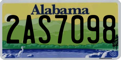 AL license plate 2AS7098