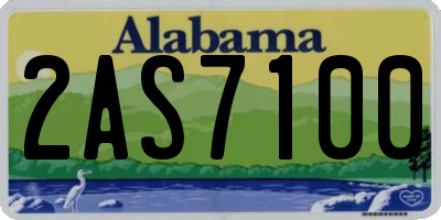 AL license plate 2AS7100